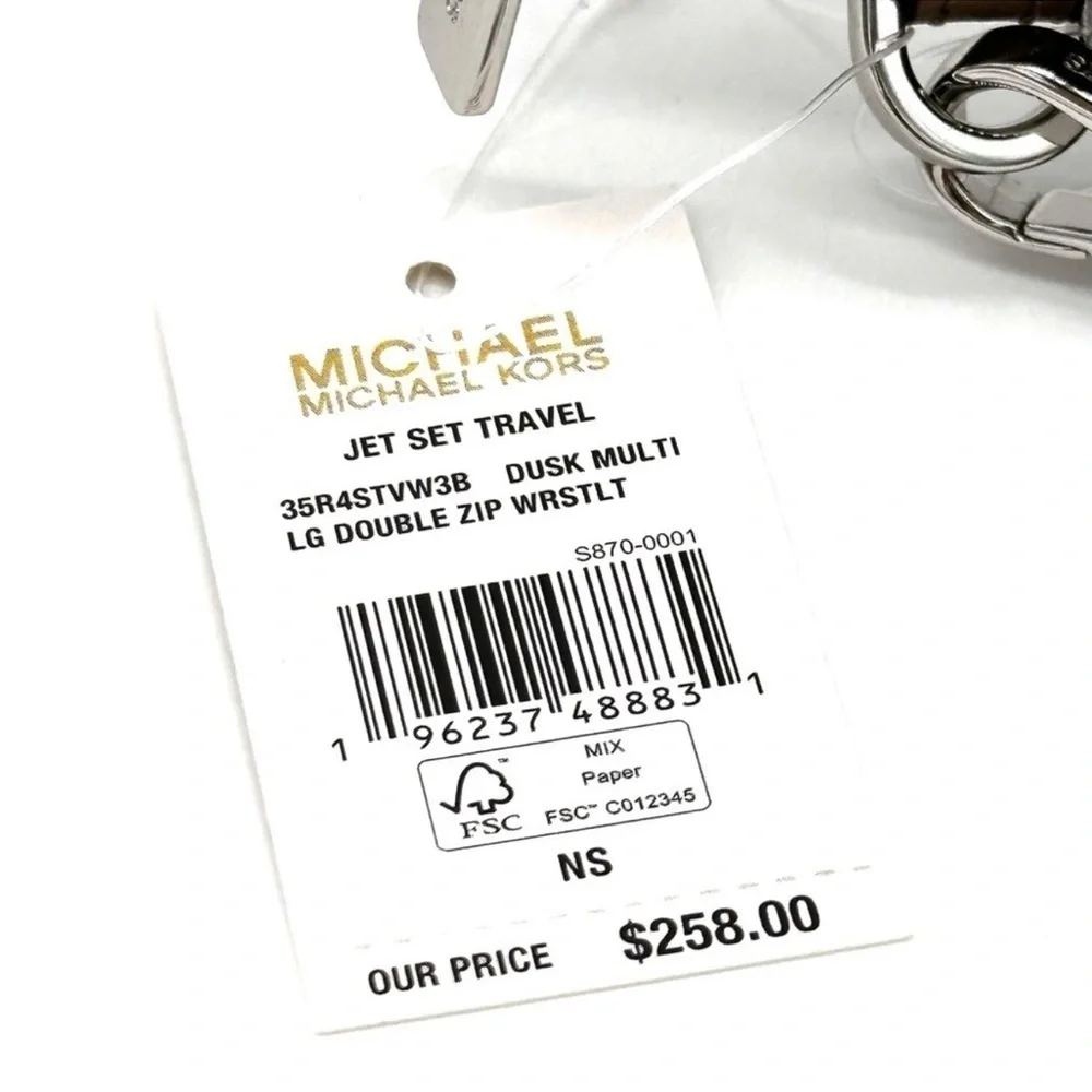 Michael Kors Large Double Zip Wallet Wristlet Dusk Multi